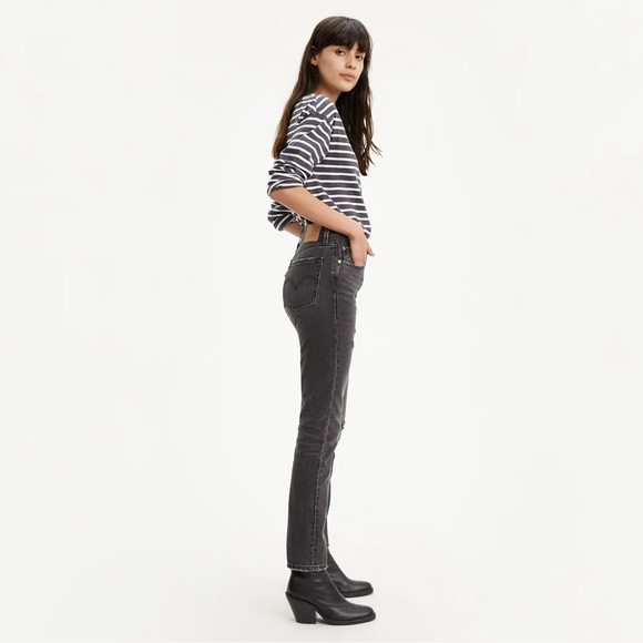 LEVI’S 501 Skinny Denim Jeans - Size 26 - Colour Black Stick - Picture 3 of 12